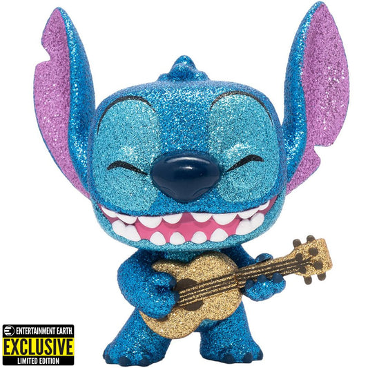 Lilo & Stitch Stitch with Ukulele Diamond Glitter Pop! #1044 Entertainment Earth Exclusive