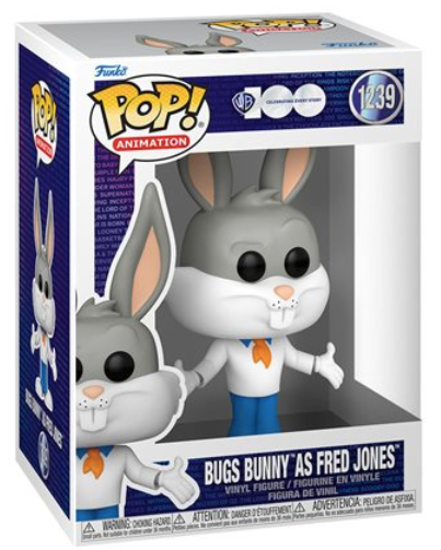 WB100 Warner Bros. 100th Anniversary Looney Tunes X Scooby-Doo Bugs Bunny as Fred Jones Pop! Vinyl Figure #1239