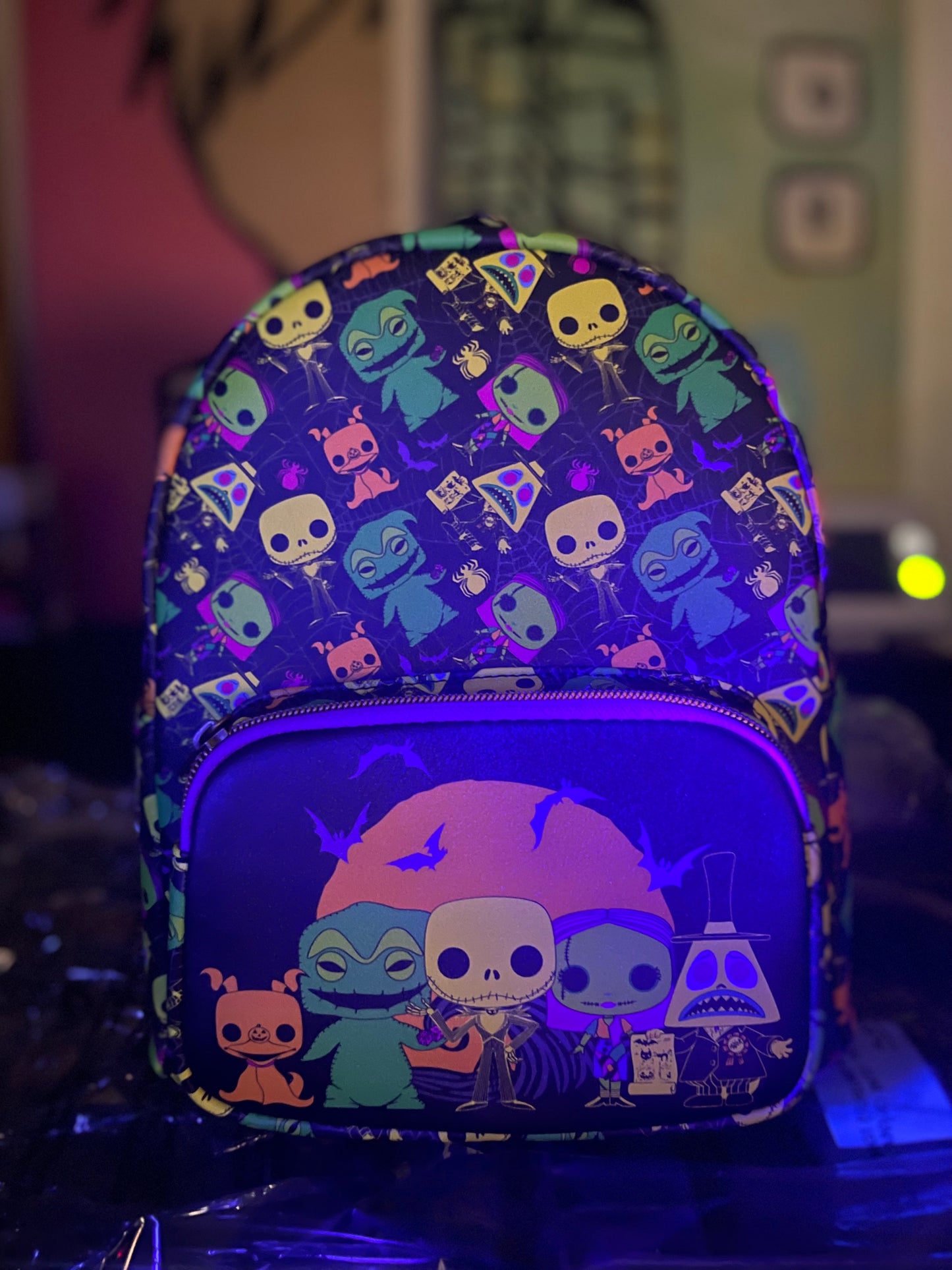 The Nightmare Before Christmas Loungefly Blacklight Print Mini-Backpack