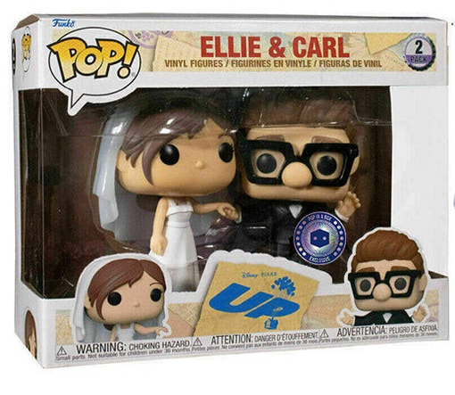 Carl and Ellie Wedding Funko Pop! Animation Up PIAB Exclusive 2 Pack Figure Bundle