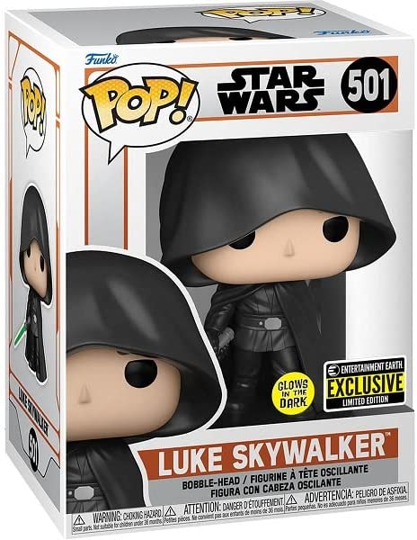 Luke Skywalker Funko Pop! Movies Star Wars Entertainment Earth Exclusive Glow in the Dark #501