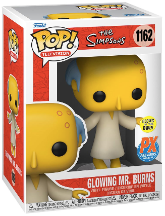 Mr. Burns  Funko Pop! The Simpsons Mr. Burns Glow in the dark Glowing #1162 PX Previews Exclusive
