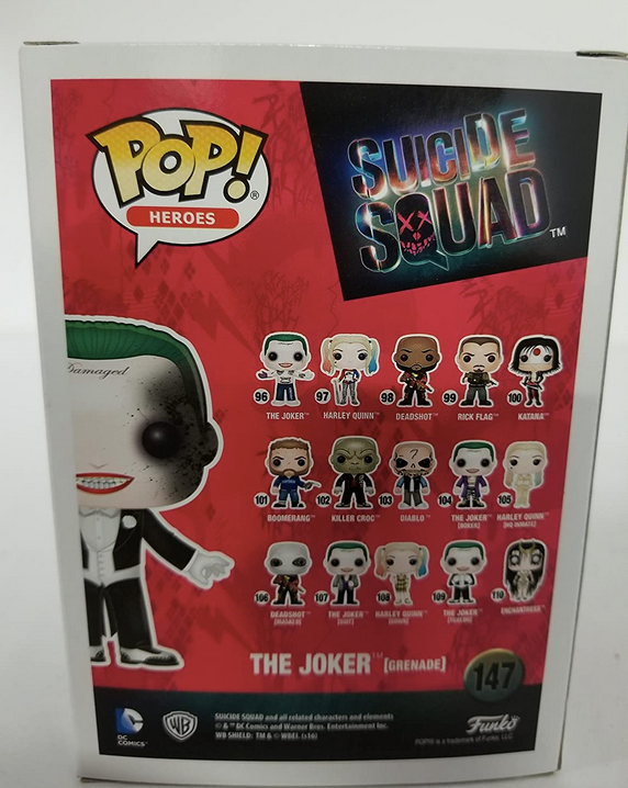 Joker Grenade Funko Pop! Heroes Suicide Squad  #147 Limited Edition 2016 NYCC Exclusive