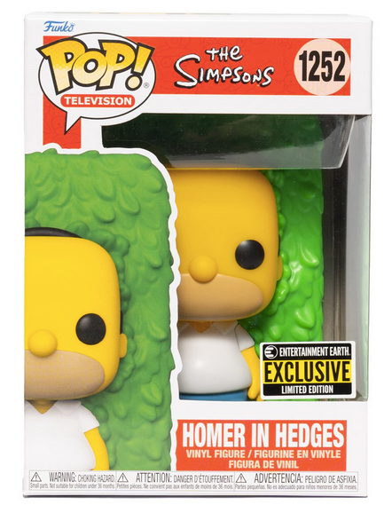 The Simpsons Homer in Hedges Pop! Vinyl Figure - Entertainment Earth Exclusive  #1252