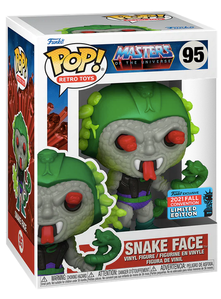 Snake Face Funko POP! Master of The Universe #95 Shared Sticker 2021 Exclusive Fall Convention Figure Motu