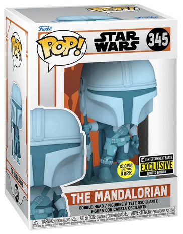 Mandalorian Hologram Funko Pop! Star Wars: The Mandalorian Hologram #345 Glow-in-the-Dark Pop! Entertainment Earth Exclusive