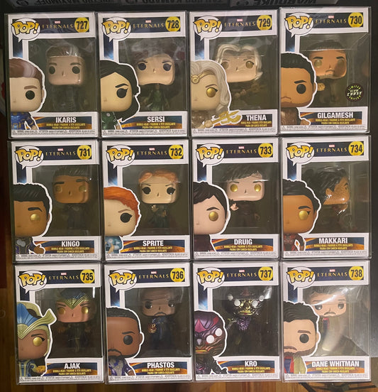 Eternals full set of 12 Funko Pop! Movies Eternals Chase Included 