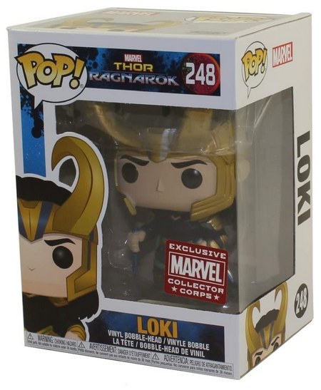 Marvel: Thor Ragnarok - Loki with Helmet #248 Funko POP! Collector Corps Exclusive